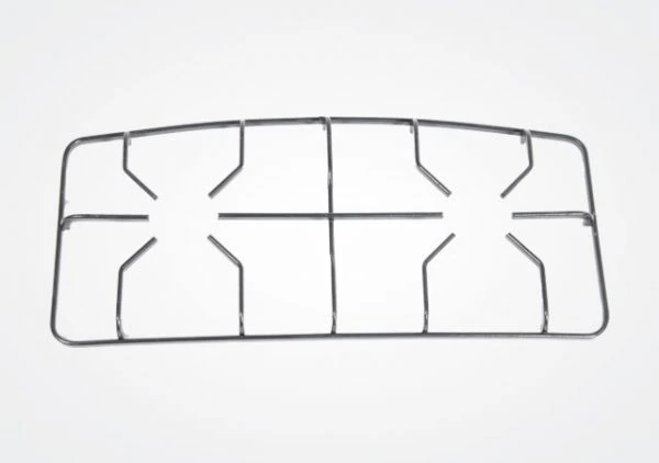 Gas cooker pan support with shaped burner openings for stable cookware support