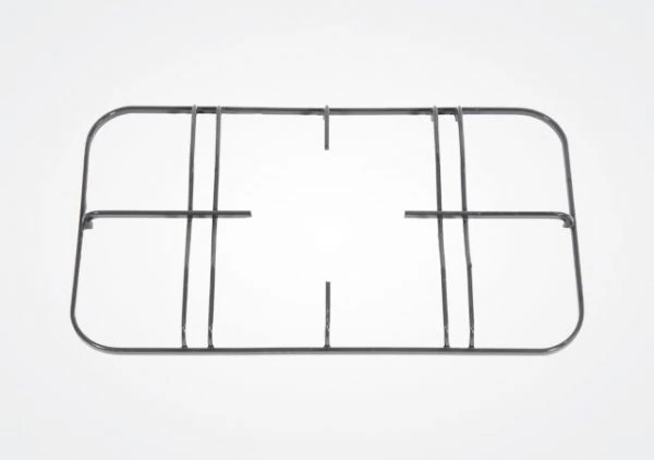 Rectangular gas cooker pan support with welded wire construction for cookware stability