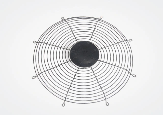 Round wire protection grille for air conditioning and ventilation fan applications