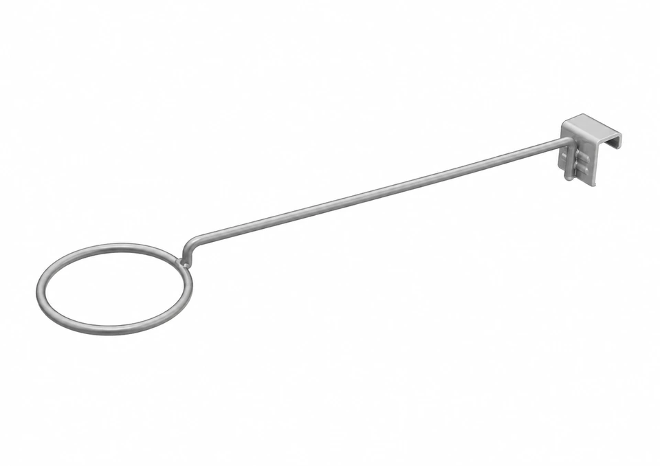 Circular wire retail display hook for hanging and presenting store merchandise