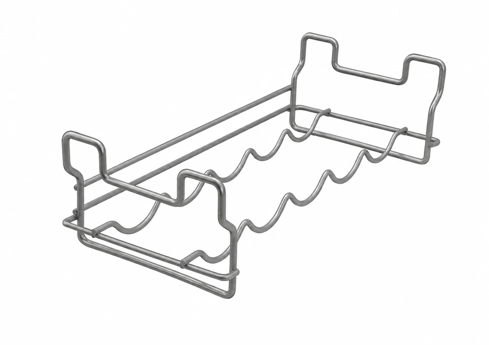 Wire bottle display rack for organized retail presentation of bottled products