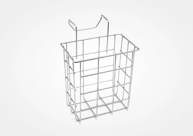 Hanging wire utility basket for organized storage and general industrial or retail applications