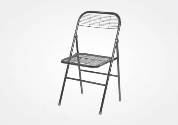 Metal wire frame folding chair manufactured from formed and welded wire components