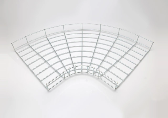 Curved wire cable tray 90-degree bend for organized industrial cable management