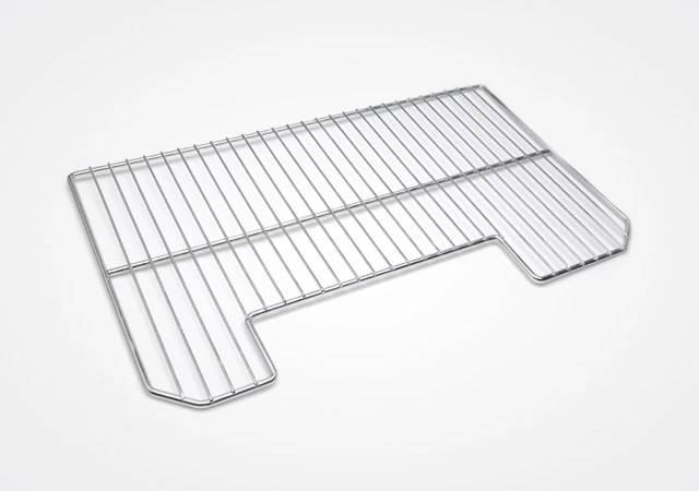 Formed metal refrigerator wire shelf for organized food storage and household appliance applications