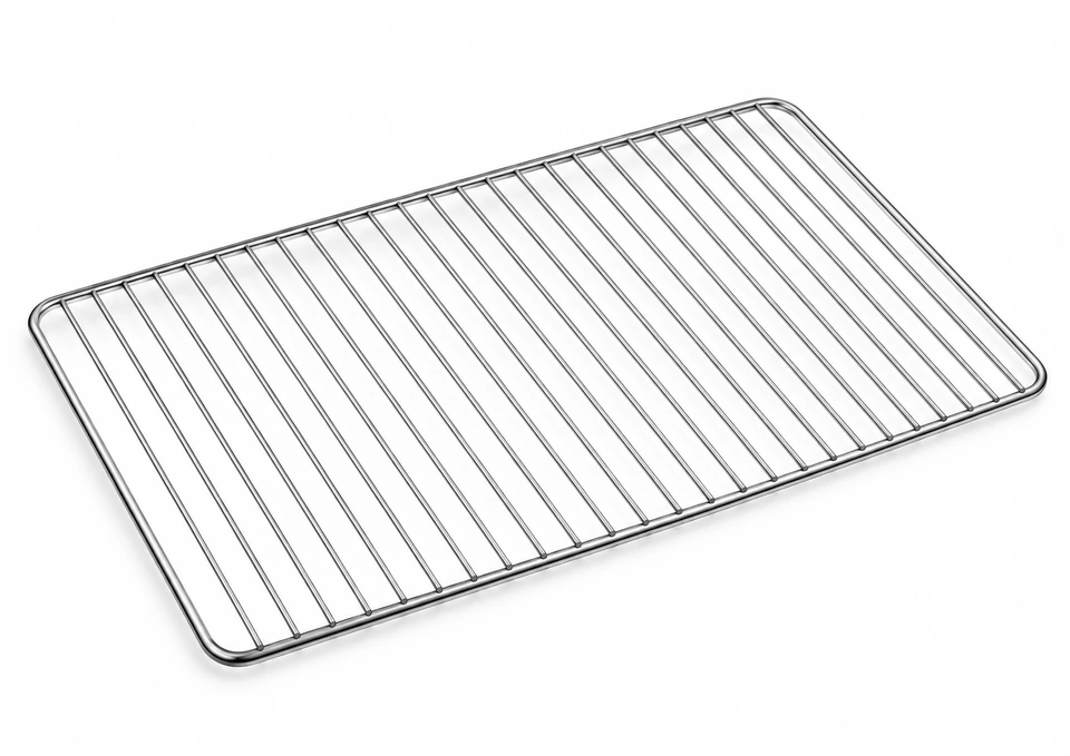 Rectangular metal refrigerator wire shelf for household fridge storage and organization